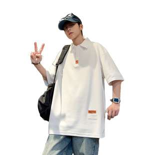 休闲polo衫男夏季新款短袖t恤男生宽松潮流胖子加肥加大大码男装