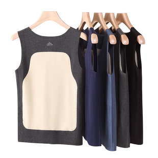 大码羊绒蚕丝德绒发热保暖背心男坎肩加绒加厚男士胖子加肥加大