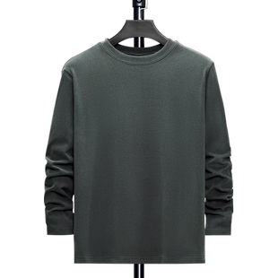 秋季长袖t恤男大码胖子加肥加大宽松打底衫男士300斤男装秋衣内搭