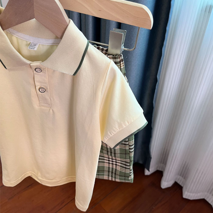 6300男女童短袖T恤衫夏季薄款短裤二件套装学院风100-160cm