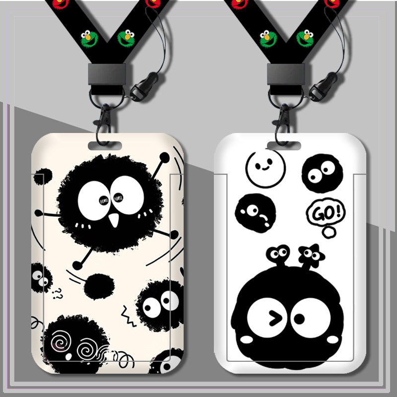 小煤球卡套公交卡校园卡可爱学生饭卡门禁卡工厂牌长短挂绳硬壳套