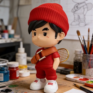 周杰伦正版授权网球周同学手办高20cm植绒公仔摆件生日新年礼物