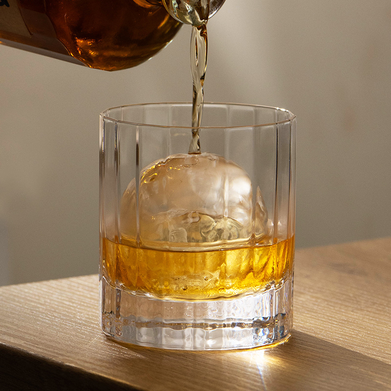 高级感 无铅水晶玻璃洋酒杯威士忌杯 高档古典洛克rock烈酒冰球杯