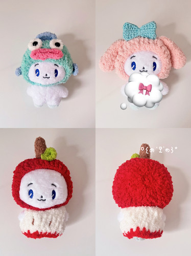 Plave虚拟男团手工钩织娃衣帽子斗篷头巾诺亚大娃钥匙扣头套