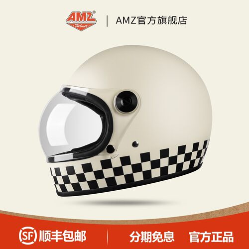 AMZ摩托车头盔复古机车四季全盔