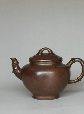 全新宜兴半手工助工三木紫砂原矿青段报春茶壶柴烧茶具家用245CC