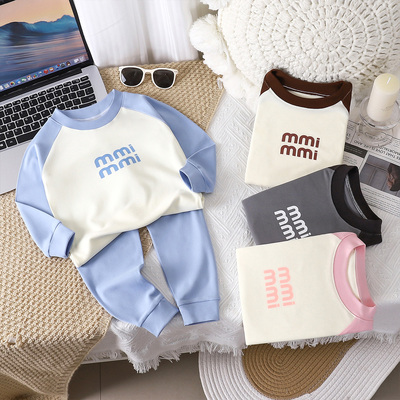 儿童双面德绒保暖内衣套装中小童秋衣秋裤男童女童宝宝打底家居服