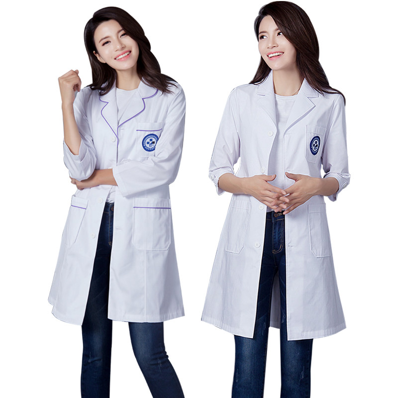 韩版护士服薄款白大褂医生服长袖医院药店纹绣师美容院实验工作服 返利网