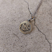 有趣女孩铜牌手工笑脸项链日本制11AD 日本AMP JAPAN 891