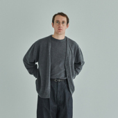 Hand羊毛蚕丝捻纱双扣针织衫 日本Still KN02253