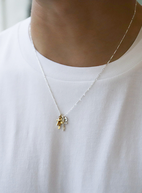 日本AMP JAPAN三款十字設計925银黄铜镀金奖牌祝福特别精巧项链