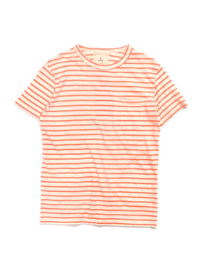 葡萄牙LA PAZ Guerreiro Pocket条纹短袖衬衫葡萄牙制米亮粉红条