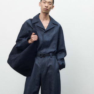 夹克蓝染 Rick棉麻混纺透气凉爽方型工装 英国Studio Nicholson