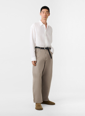 英国Studio Nicholson Paolo宽松气球剪裁中高腰牛仔长裤浅黄褐色