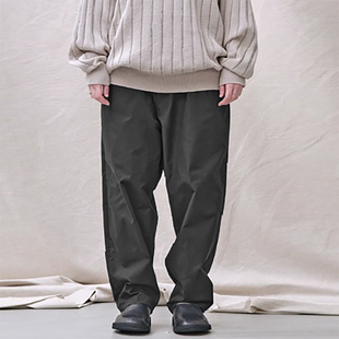 日本YOKO 黑 SAKAMOTO高机能凉爽苎麻快干松紧腰带锥形宽松长裤