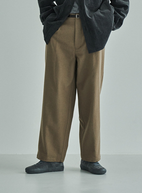 日本Still By Hand柔软羊毛微宽松锥形长裤 PT04253