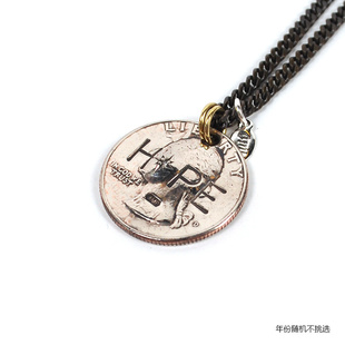 214 25美分硬币HOPE水钻手工吊坠项链日本制11AD 日本AMP JAPAN