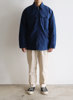 葡萄牙LA PAZ 复古50年休闲驾驶厚实夹克外穿翻领多口袋外套蓝色