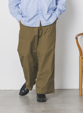 日本CATTA M-47后背可调节束带大直筒休闲长裤橄榄绿