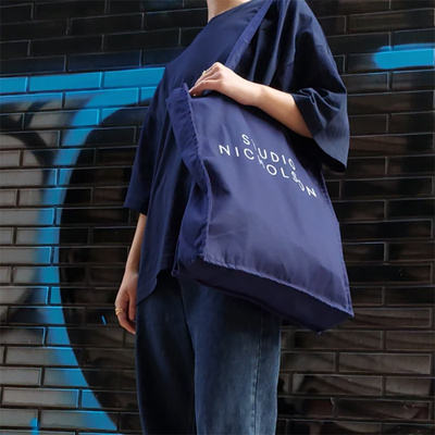 经典长双肩带厚重帆布包海军蓝