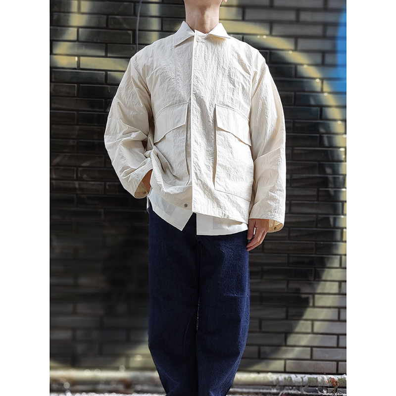 抽绳抗风大口袋衬衫外套