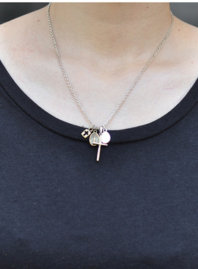 日本AMP JAPAN纯银精致成熟小十字黄铜圣圣项链品质日本制