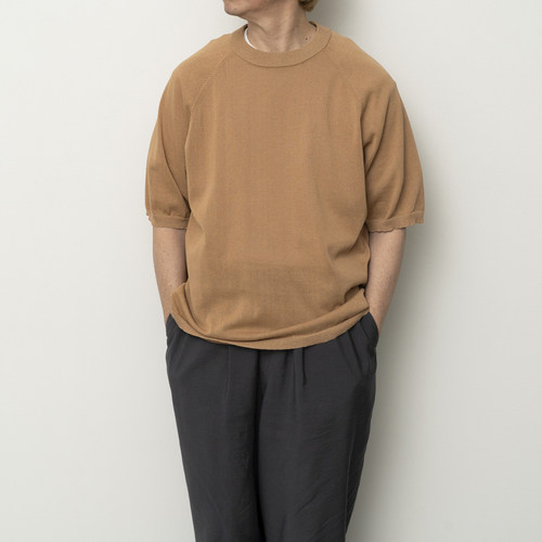 日本Still By Hand和纸纤维宽松短针织T恤 KN02262