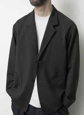 日本Still By Hand极简剪裁双扣西装夹克