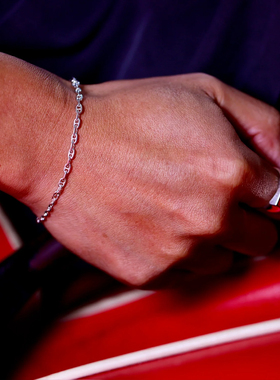 日本AMP JAPAN渐层925纯银细锚链手链NSHK-470