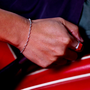 日本AMP JAPAN渐层925纯银细锚链手链NSHK-470