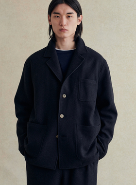 法国De Bonne Facture方形剪裁混毛旅行夹克