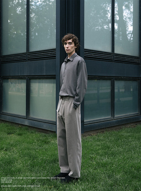 美国Lady White Co. 10盎司重磅针织附腰带层次直筒休闲长裤