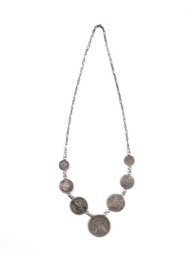 台湾手创制品美金银币印地安项链