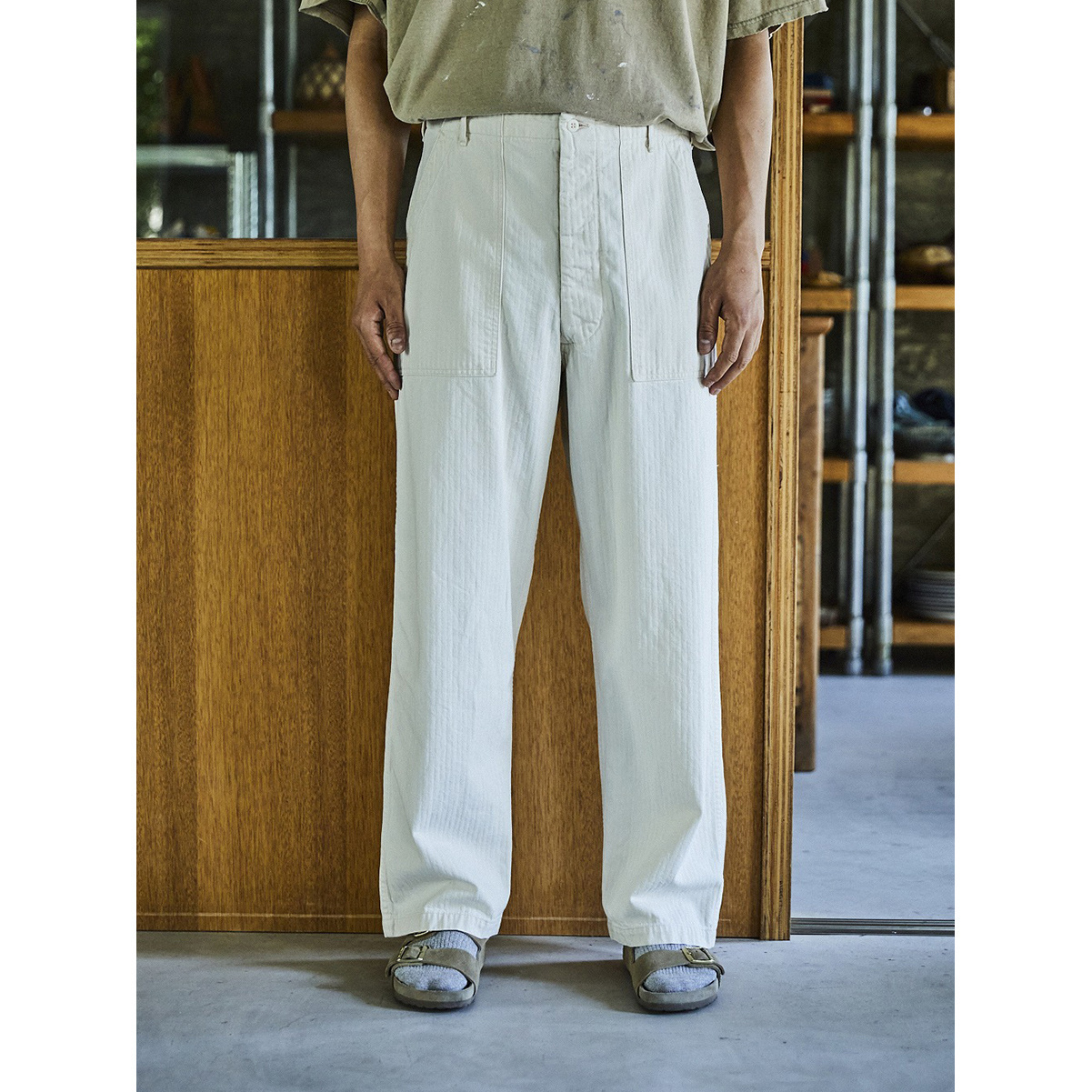 orSlow人字斜纹调节扣工装长裤