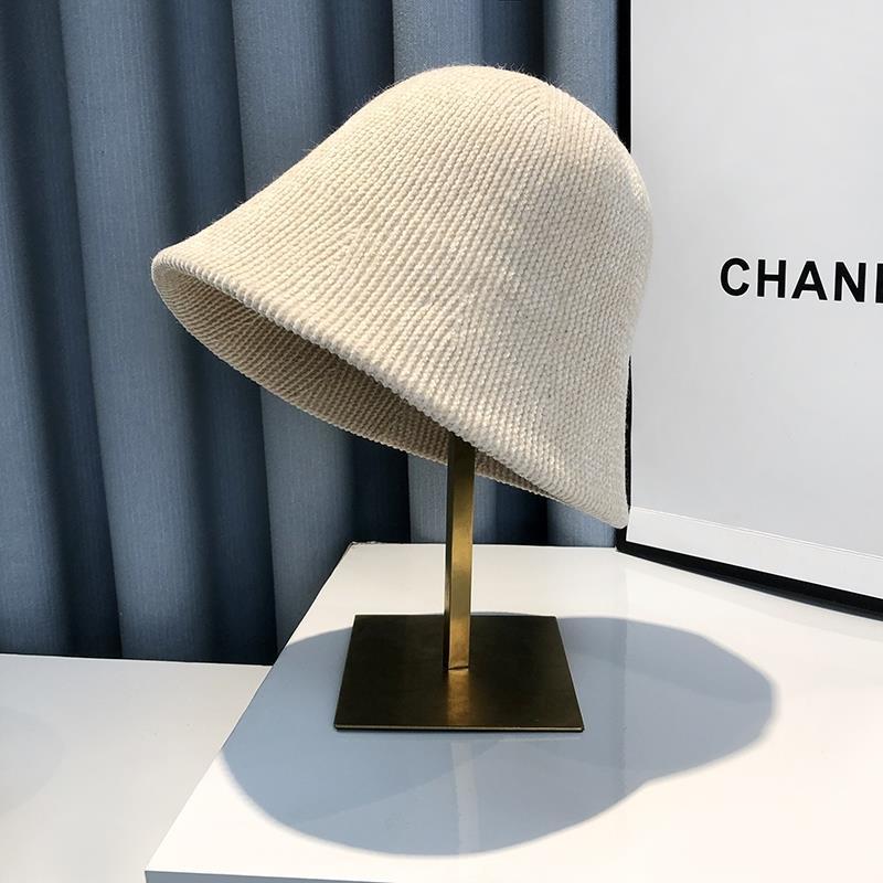 2025新款秋冬季毛呢织渔夫帽子女高级感遮脸水桶帽保暖护耳盆帽