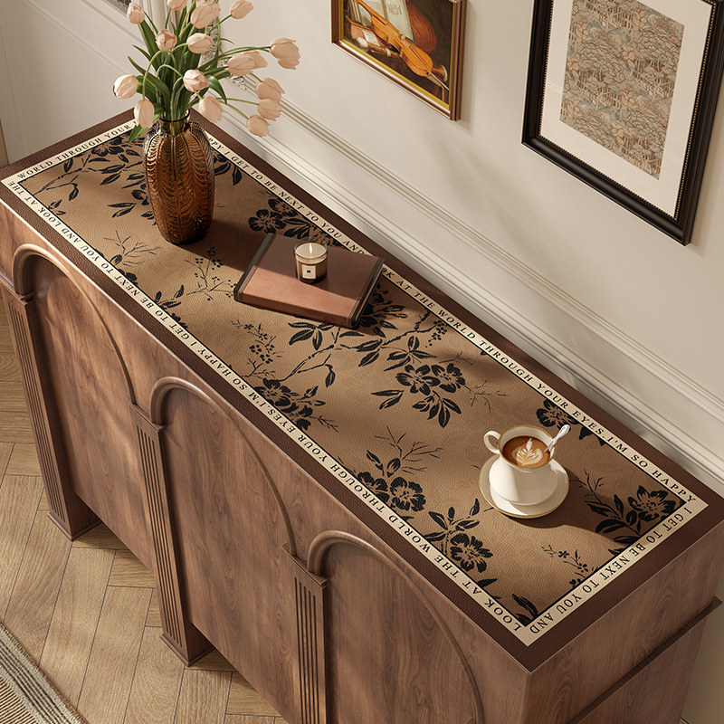 范居态度枝影轻奢高级感电视柜餐边柜桌垫台面保护垫鞋柜玄关垫子,居家布艺,桌布,淘宝优惠券,粉丝福利购,淘宝优惠卷