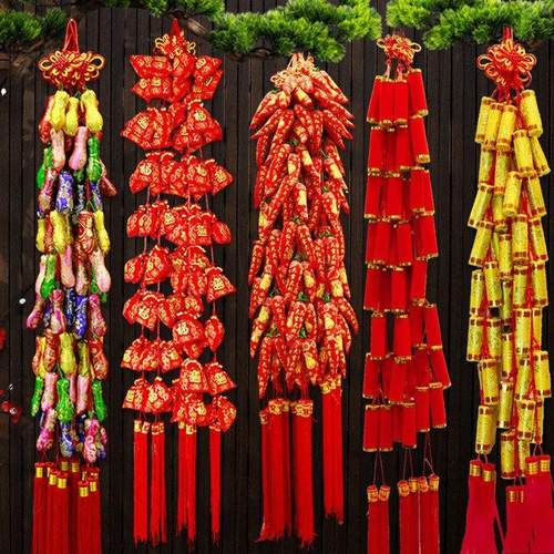 2026马年新年福字挂件过年中国结辣椒鞭炮灯笼挂串春节客厅装饰品
