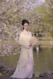 春笙 簪花阁汉服定制 宋制真丝褙子浅交领襦裙三件套装 春夏款