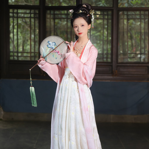 花楹丨簪花阁汉服定制丨 宋制真丝广花绫襦裙手绣抱腹套春夏日常