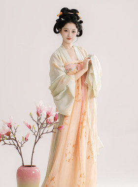 香凝丨簪花阁汉服定制丨唐制真丝印花齐胸襦裙套装春秋款仙气