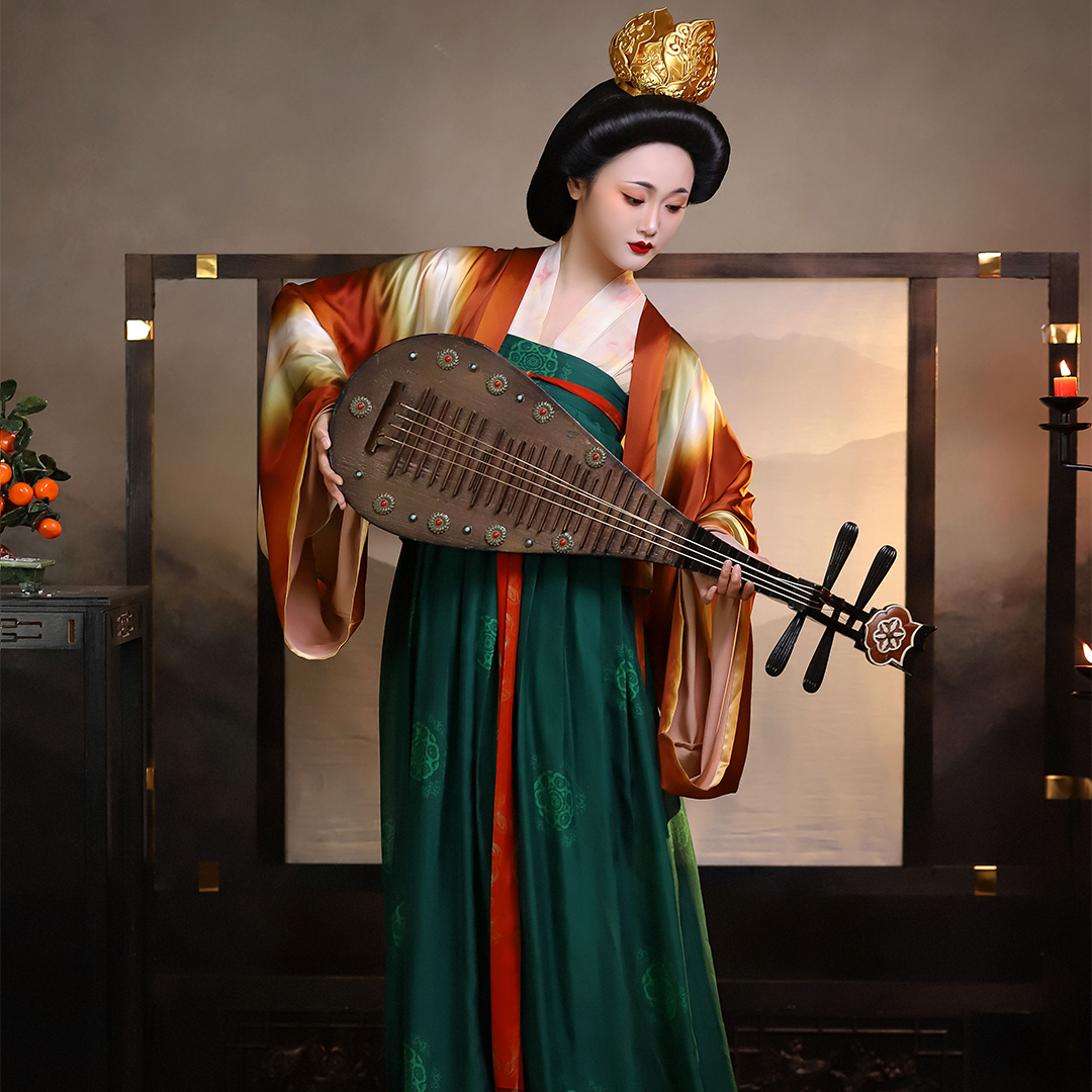 流光丨簪花阁汉服定制丨唐制法门寺真丝缎短上衣齐胸套装春夏日常