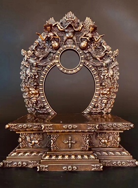 铁拳匠造青铜背光底座