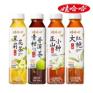 15瓶 普洱正山小种大红袍茉莉花茶无糖茶饮料500ml 娃哈哈官方