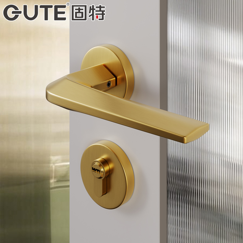 固特室内卧室简约执手锁磁吸门锁