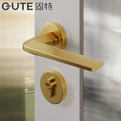 固特轻奢门锁室内卧室执手锁磁吸木门锁具金色分体门把手臻品系列