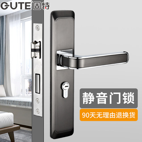 固特静音美式北欧黑色简约门把手