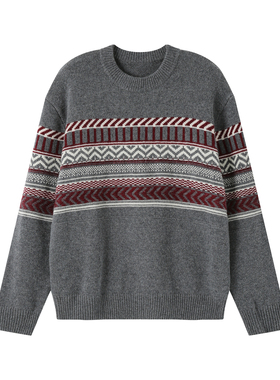 《费尔岛》26春秋新款山羊绒绵羊毛混纺费尔岛套头毛衫可机洗亲肤