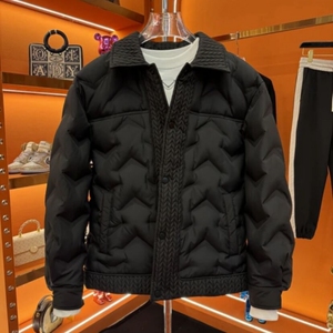 冬季男士新款麦穗翻领鸭绒羽绒服简约百搭防寒保暖纯色休闲外套男