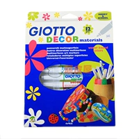 Giotto, импортные ручки для рисования, стеклянная раскраска, Италия, 12 цветов