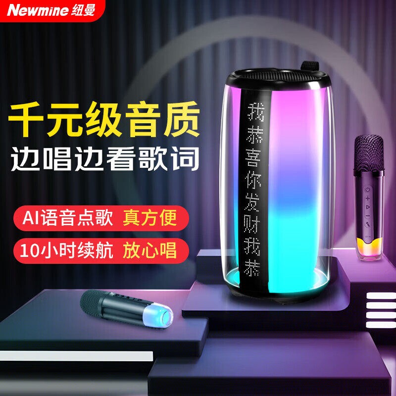 纽曼户外唱歌音响带无线话筒一体